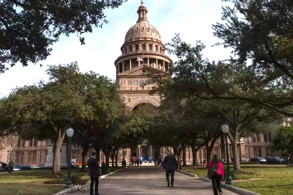 Visitors arrive to the Texas Capitol on the first day of the 89th Legislative Session